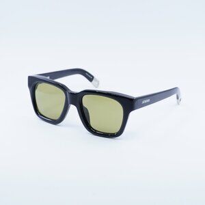 Jacquemus CARINO JAC/20 C1 Sunglasses Black Square Frame, Green Lenses